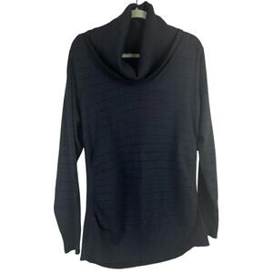 Maurices Cowl Neck Long Sweater Size 1X Gray Ruched Sides NEW